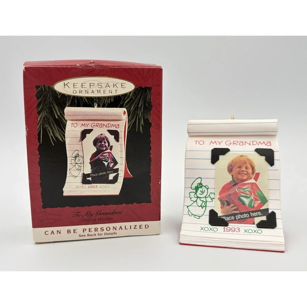 Hallmark Keepsake Ornament 1993 To My Grandma Photo Holder Picture Frame VTG
